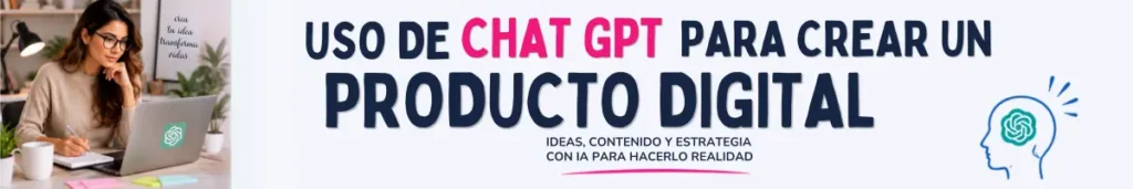 mujer aprendiendo como crear un producto digital con chat gpt